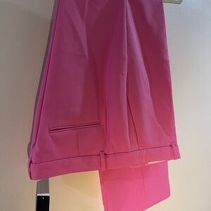 Carnation pink trousers from Ann Taylor. Long length. Eva style.